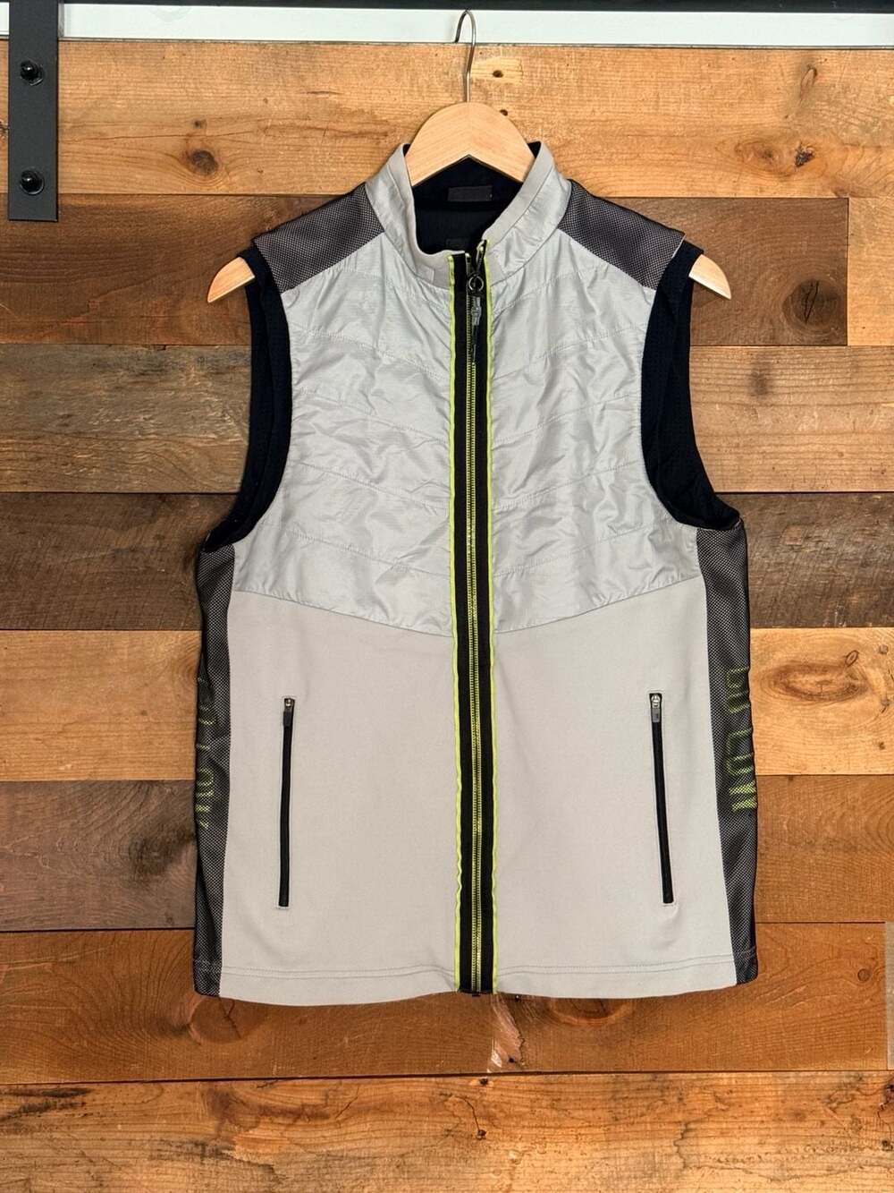 PXG Go Low Golf Vest Mens Small Gray Black Neon Full Zip